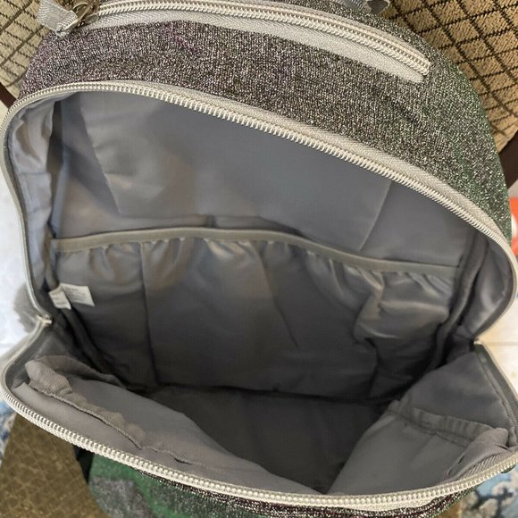 More Than Magic 16.5" Girls Backpack Glitter Canvas - Black Silver School Bag - Picture 4 of 5